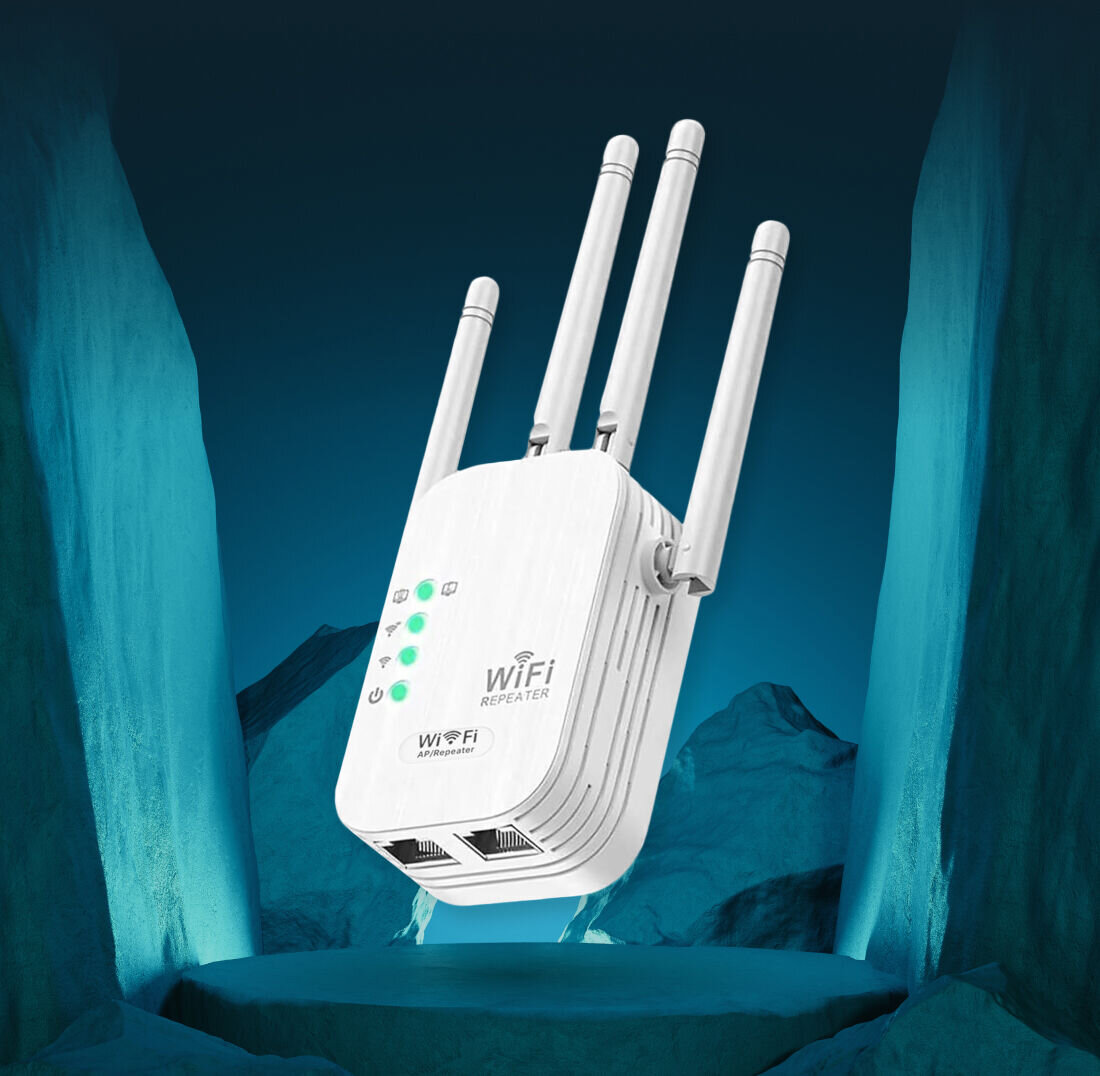 WifiBoost Pro plugged into a wall outlet